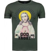 Local Fanatic Jesus - Rhinestone T-shirt - Groen