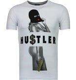Local Fanatic Hustler - Rhinestone T-shirt - Wit