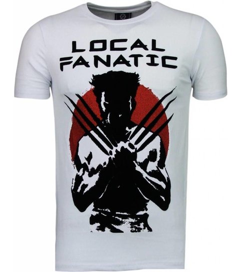 Local Fanatic Wolverine - Flockprint T-shirt - Wit