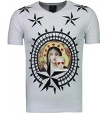 Local Fanatic Holy Mary - Rhinestone T-shirt - Wit