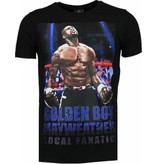 Local Fanatic Golden Boy Mayweather - Rhinestone T-shirt - Zwart