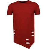 TONY BACKER Sleeve Ripped - T-Shirt - Rood