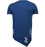 TONY BACKER Sleeve Ripped - T-Shirt - Navy