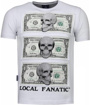 Local Fanatic Beter Have My Money - Rhinestone T-shirt - Wit