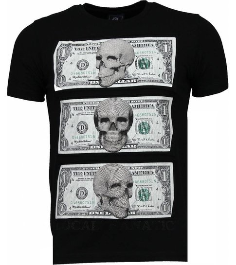 Local Fanatic Beter Have My Money - Rhinestone T-shirt - Zwart