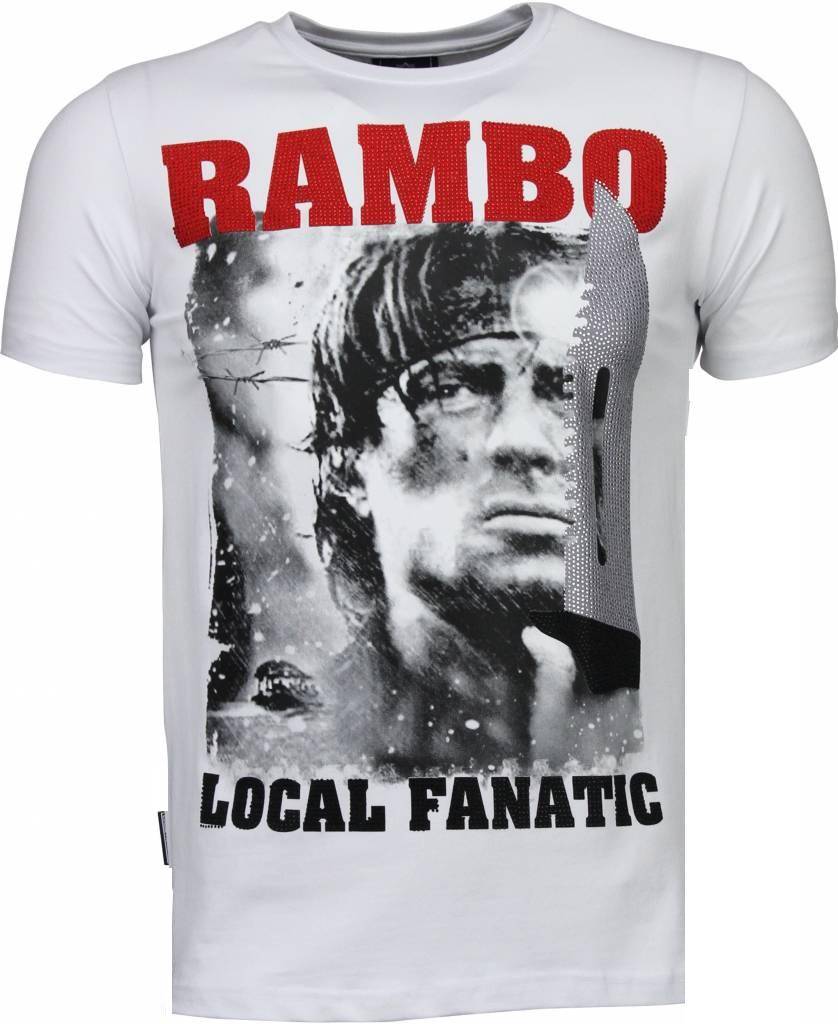 Local Fanatic Rambo Rhinestone T Shirt Wit local fanatic kopen in de aanbieding Local Fanatic Rambo Rhinestone T Shirt Wit local fanatic kopen in de aanbieding