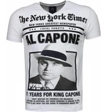 Local Fanatic Al Capone - Rhinestone T-shirt - Wit