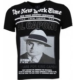 Local Fanatic Al Capone - Rhinestone T-shirt - Zwart