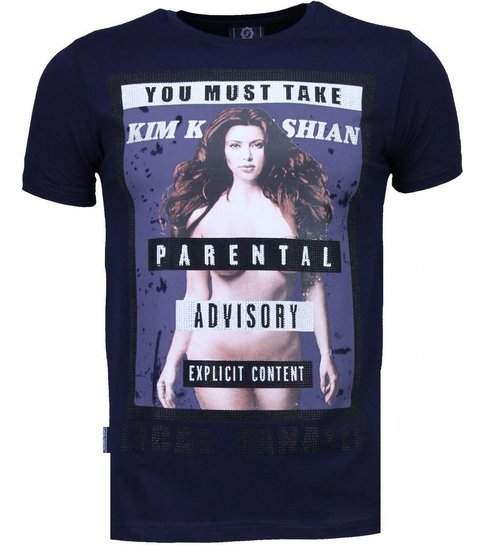 Local Fanatic Kim Kardashian - Rhinestone T-shirt - Navy