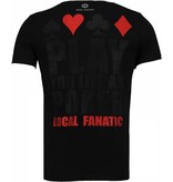 Local Fanatic Hot & Famous Poker - Bar Refaeli Rhinestone T-shirt - Zwart