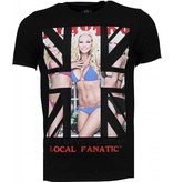 Local Fanatic God Save Playtoy - Rhinestone T-shirt - Zwart