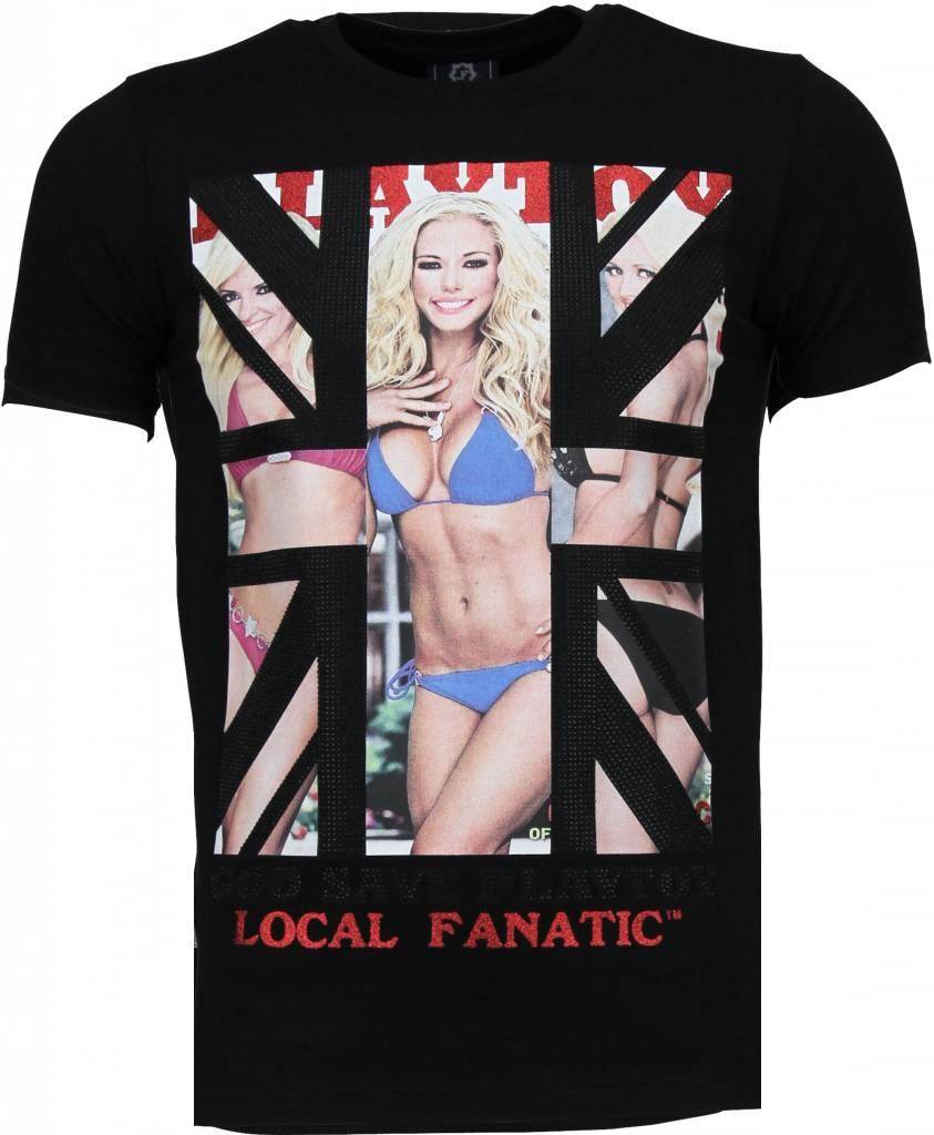 Local Fanatic God Save Playtoy Rhinestone T Shirt Zwart local fanatic kopen in de aanbieding