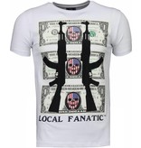 Local Fanatic AK-47 Dollar - Rhinestone T-shirt - Wit