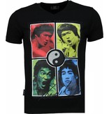 Local Fanatic Bruce Lee Ying Yang - T-shirt - Zwart