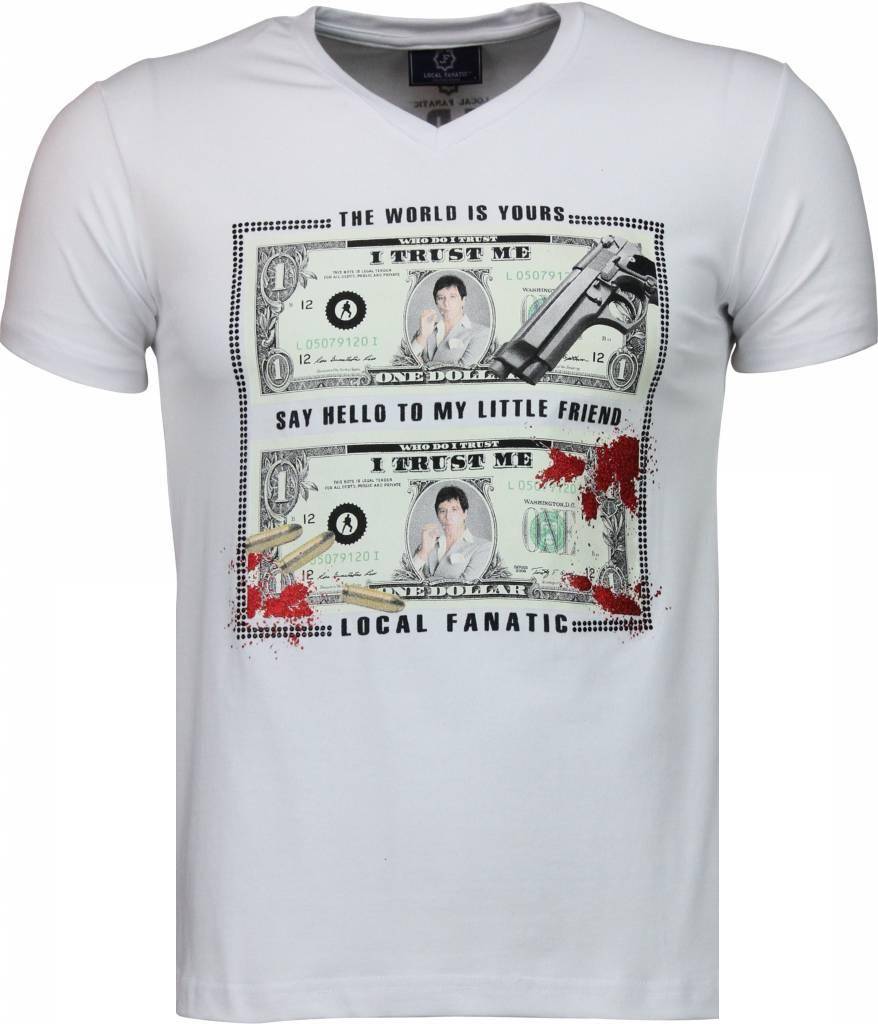 Local Fanatic Scarface Dollar T Shirt Wit local fanatic kopen in de aanbieding
