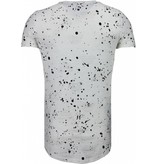 JUSTING Exclusief Military Patches Paint Splash - T-Shirt - Wit