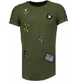JUSTING Exclusief Military Patches - T-Shirt - Groen