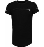 JUSTING Exclusief Zipped Chest - T-Shirt - Zwart