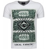 Local Fanatic One Dollar Eye - T-shirt - Wit