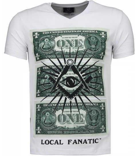 Local Fanatic One Dollar Eye - T-shirt - Wit