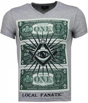 Local Fanatic One Dollar Eye - T-shirt - Grijs