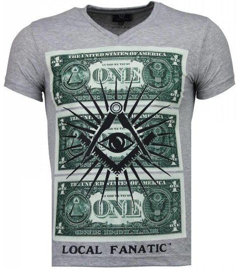 Local Fanatic One Dollar Eye - T-shirt - Grijs