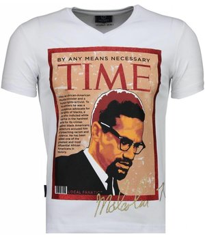 Local Fanatic Malcolm X - T-shirt - Wit