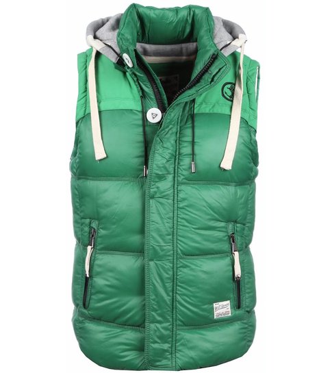 ENOS Bodywarmer Groen met capuchon