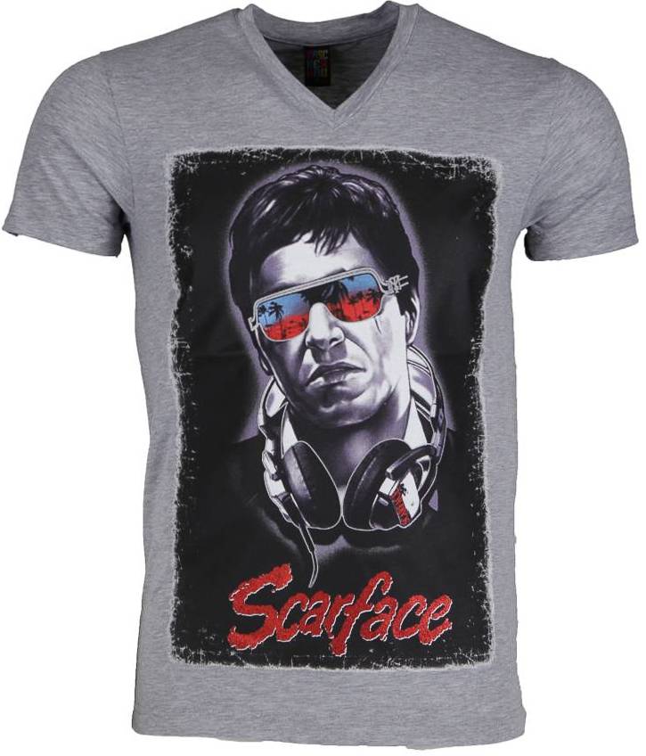 Mascherano T Shirt Scarface Grijs mascherano kopen in de aanbieding Mascherano T Shirt Scarface Grijs mascherano kopen in de aanbieding