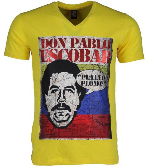 Local Fanatic T-shirt - Don Pablo Escobar - Geel