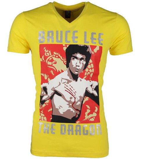 Local Fanatic T-shirt - Bruce Lee the Dragon - Geel