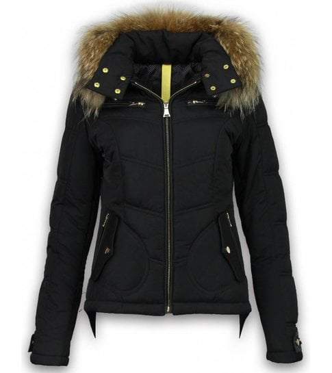 Milan Ferronetti Winterjassen - Dames Winterjas Kort - Basic Fit Exclusive - Zwart