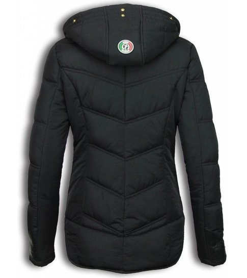 Milan Ferronetti Winterjassen - Dames Winterjas Kort - Basic Fit Exclusive - Zwart