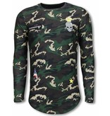 JUSTING King of Army Shirt- Long Fit Sweater - Camouflage