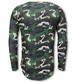 JUSTING King of Army Shirt- Long Fit Sweater - Camouflage