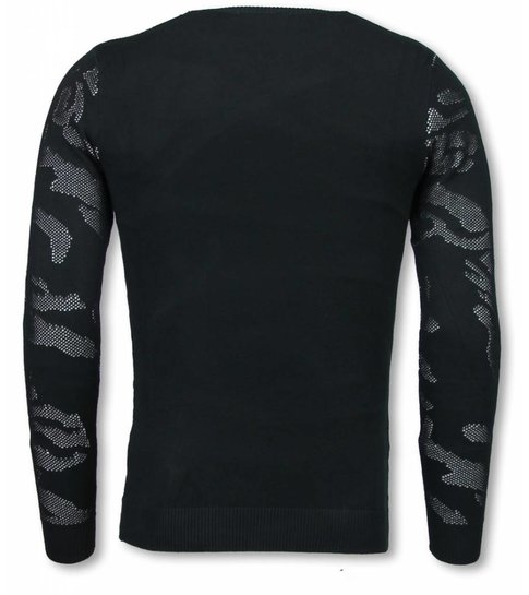 JUSTING 3D Camouflage Patroon Trui - Neon Pullover - Wit
