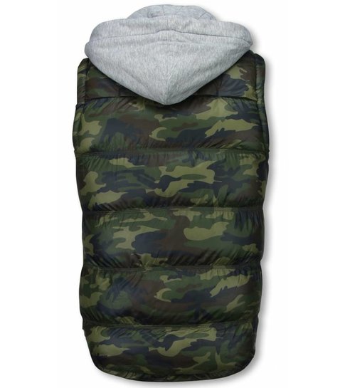 ENOS Bodywarmer Heren - Camouflage Vest Capuchon