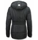 Milan Ferronetti Winterjassen - Dames Winterjas Kort - Sorento edition - Zwart