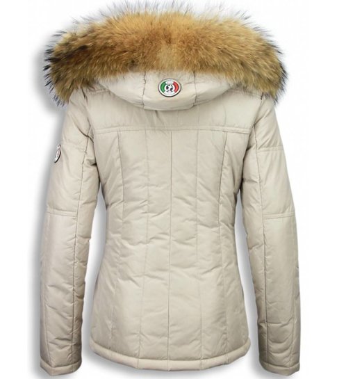 Milan Ferronetti Korte Winterjas met Capuchon - Beige