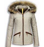 Milan Ferronetti Korte Winterjas met Capuchon - Beige