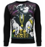 Local Fanatic Casino Popeye - Sweater - Zwart