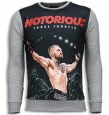 Local Fanatic Notorious - Digital Rhinestone Sweater - Licht Grijs