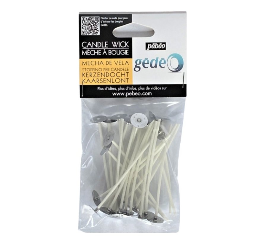 Candle wick 25 pieces, for candles from 65 to 85 mm.