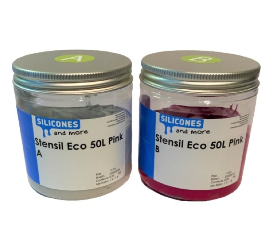 Stensil ECO 50 L Pink, malleable silicone Shore A 50 slow