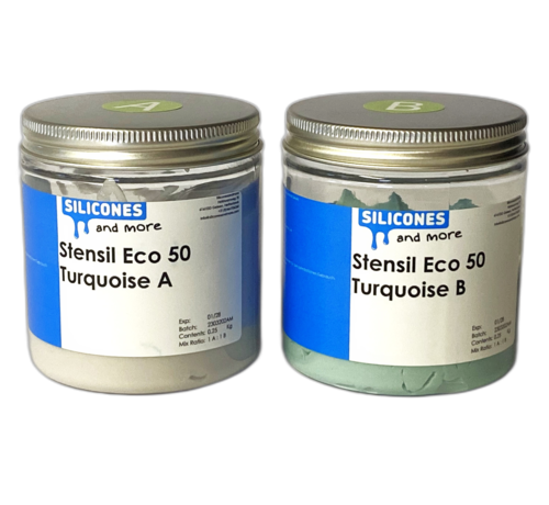 Silconic Stensil ECO 50 Turquoise, malleable silicone Shore A 50