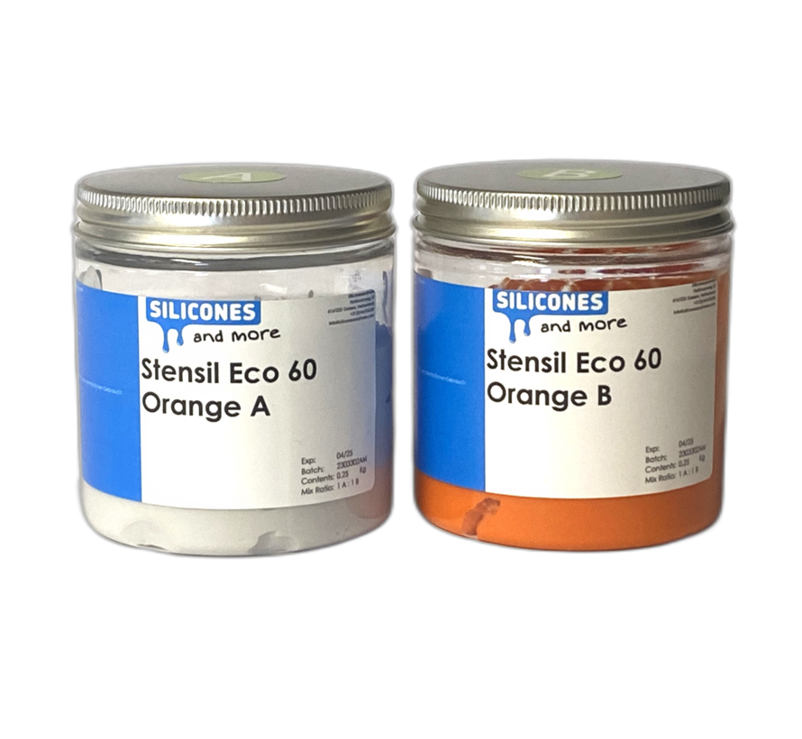 Stensil ECO 60 Orange, kneedbare siliconen Shore A 60