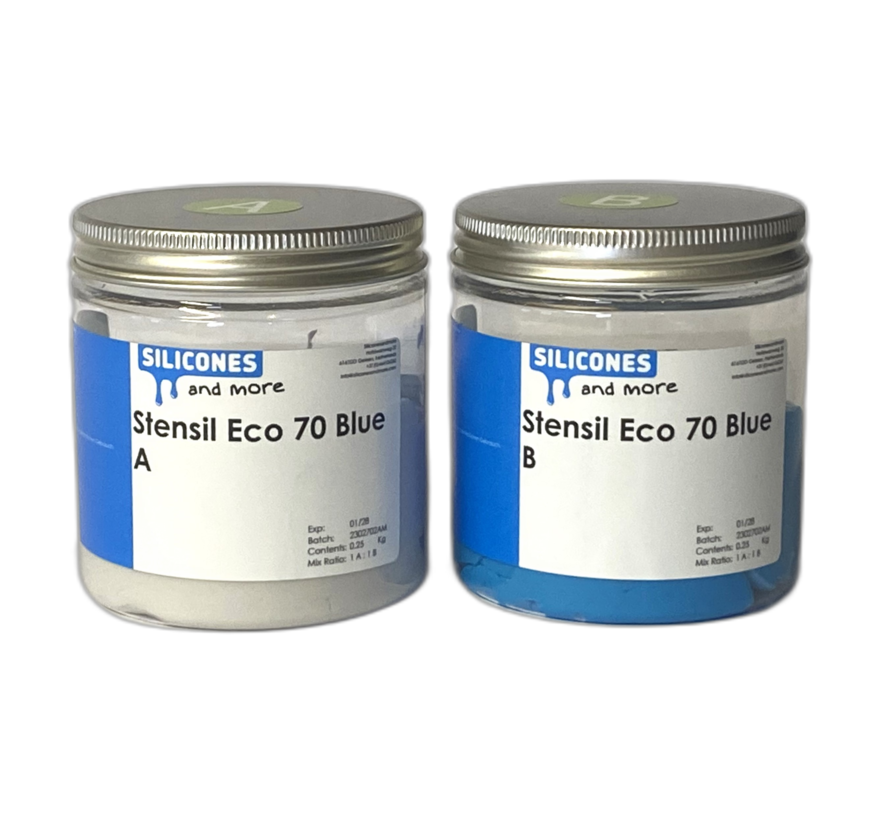 Stensil ECO 70 Blue, malleable silicone Shore A 70