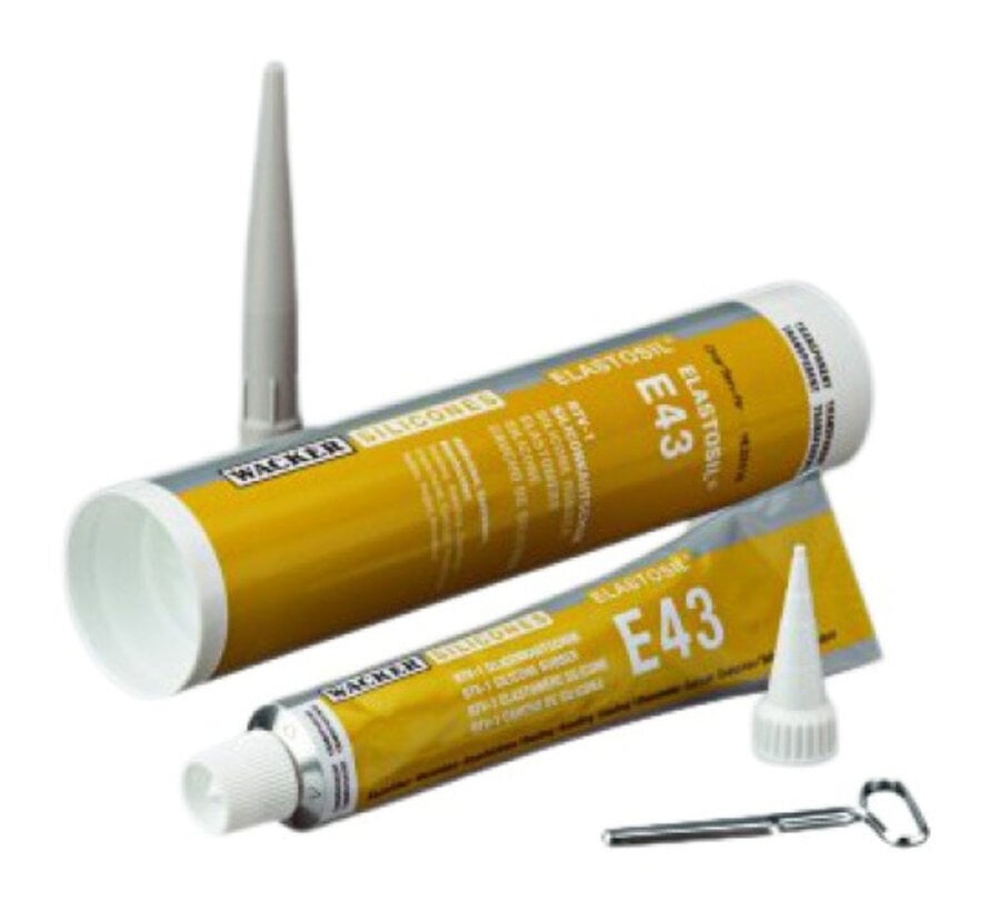 Wacker Elastosil E43 multifuncional glue for Silicones.