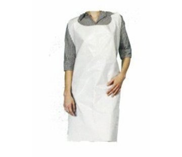 Schort van LDPE 150 x 90 cm wit 50 Micron