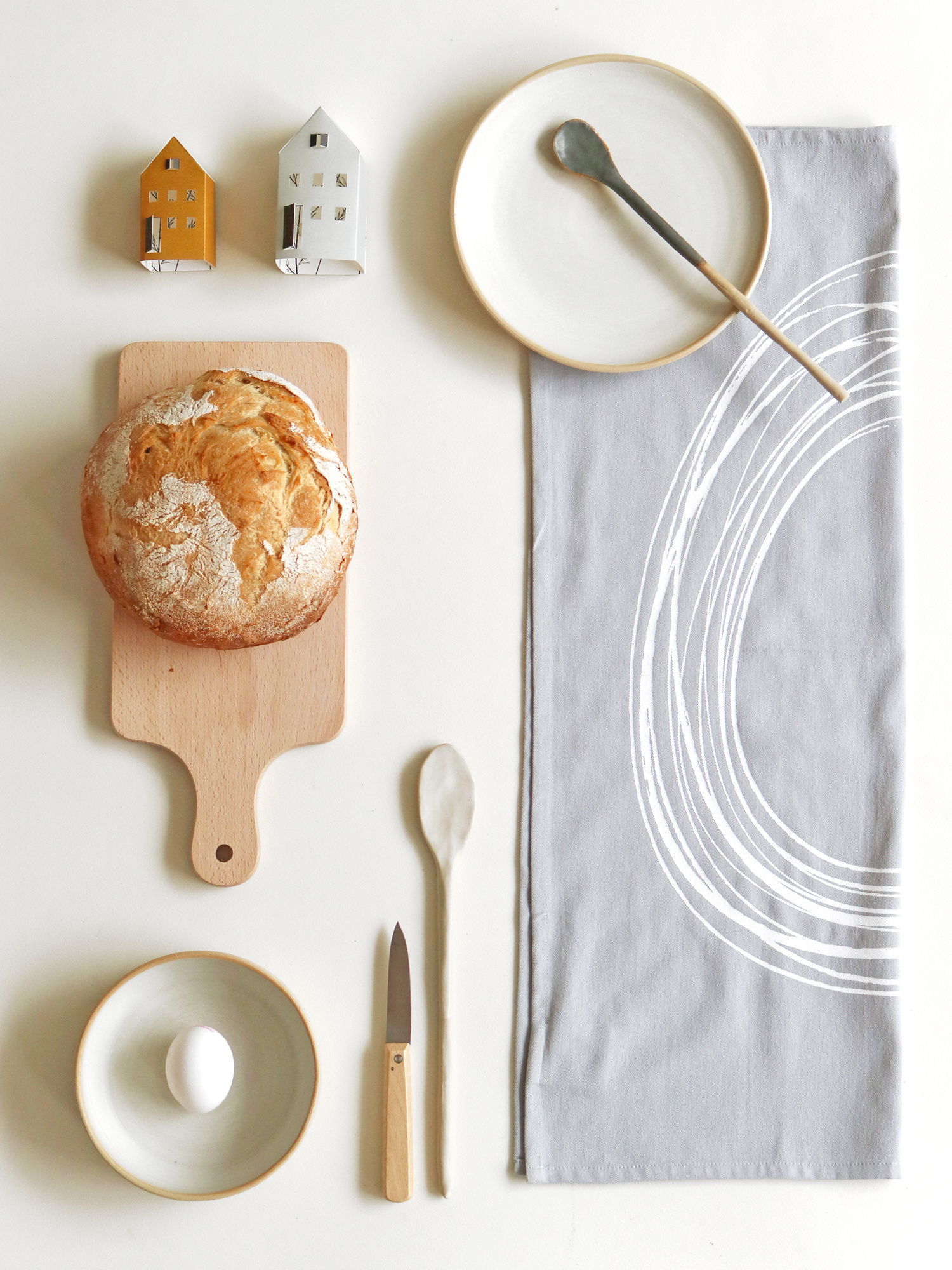 EGG tea towel | certified GOTS organic cotton kitchen towel with egg print
